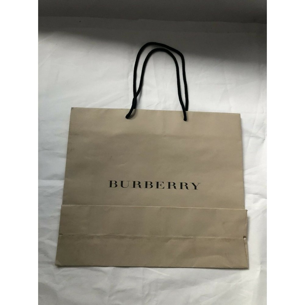 Burberry Reusable Paper Shopping Bag Cream  12.5" X 14.5" X 4.5"